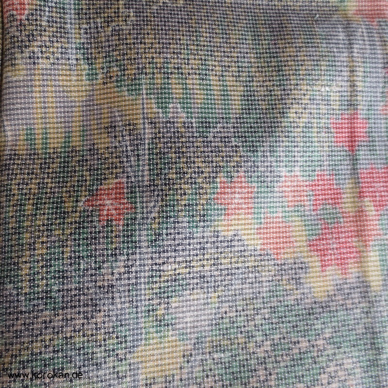 Bäume Kasuri Tsumugi Seiden Kimono