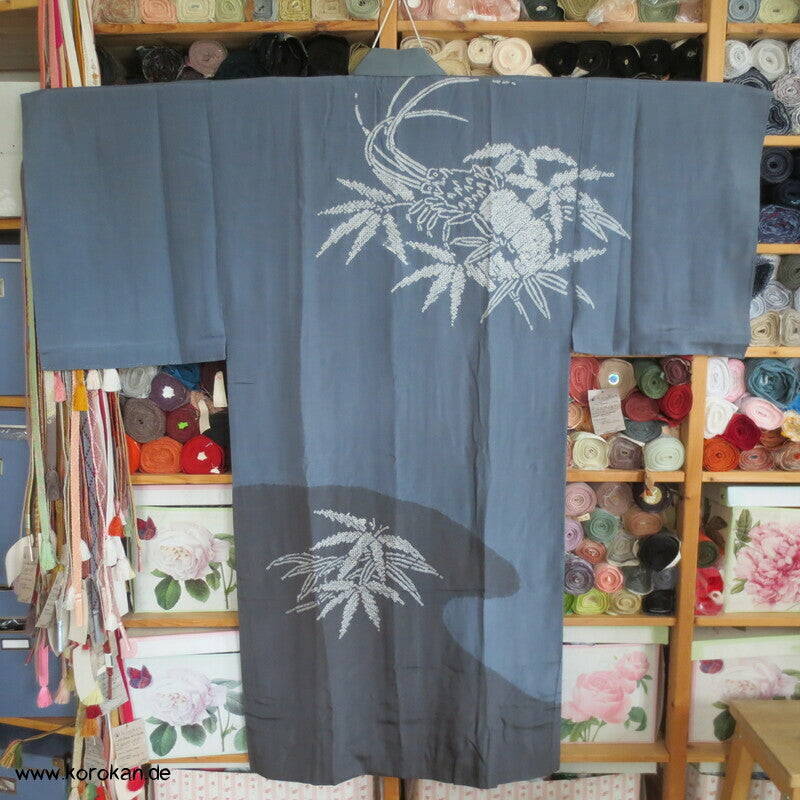 Shibori Ebi Krabbe japanischer Seiden Männer Juban Unterkimono
