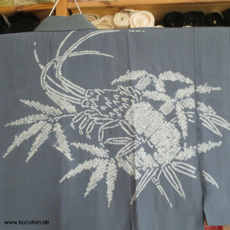 Shibori Ebi Krabbe japanischer Seiden Männer Juban Unterkimono