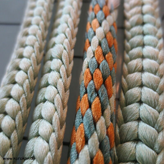 jade bunt rund unterbrochener Obijime, Seide