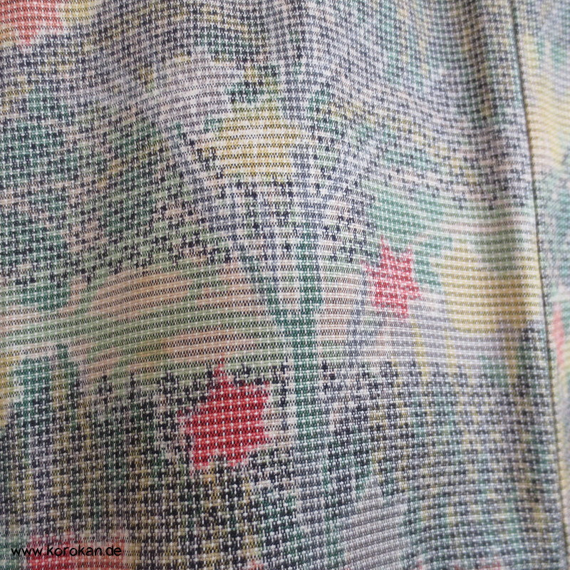 Bäume Kasuri Tsumugi Seiden Kimono