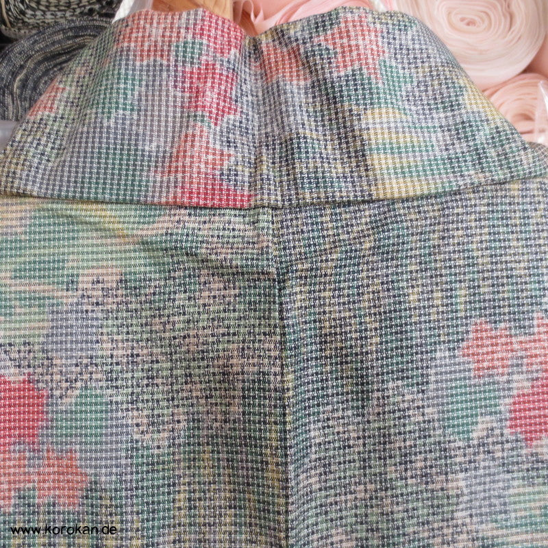 Bäume Kasuri Tsumugi Seiden Kimono