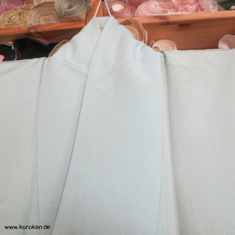 mythische Vögel im Blütenbaum Chu Furisode Seidencrepe Kimono