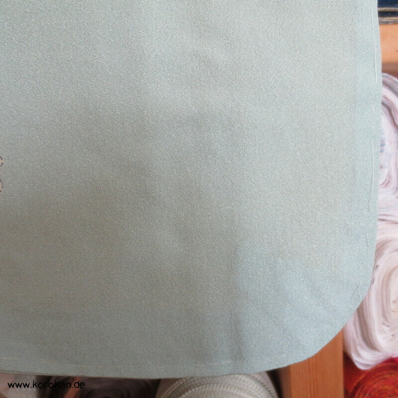 mythische Vögel im Blütenbaum Chu Furisode Seidencrepe Kimono