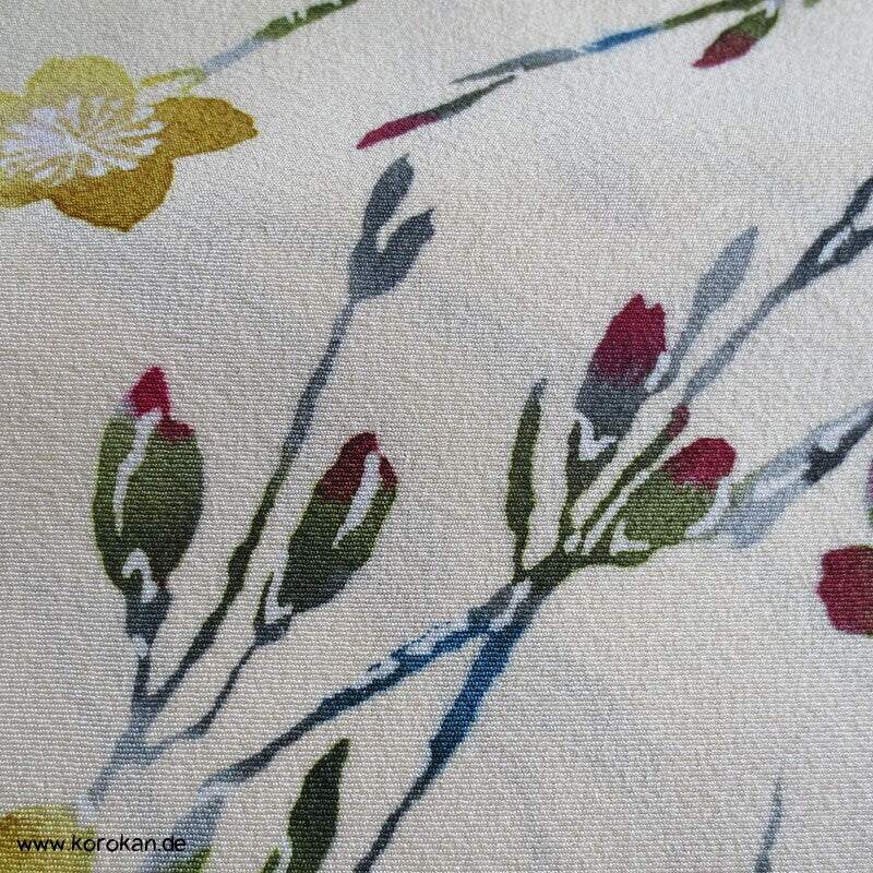 Sakurazweige, helle Chirimen Seide, Kimono Tanmono