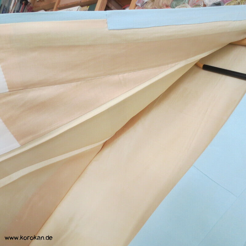 mythische Vögel im Blütenbaum Chu Furisode Seidencrepe Kimono