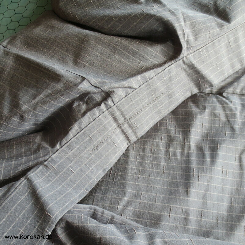 graue Tsumugi Seiden Haori Kimono Jacke