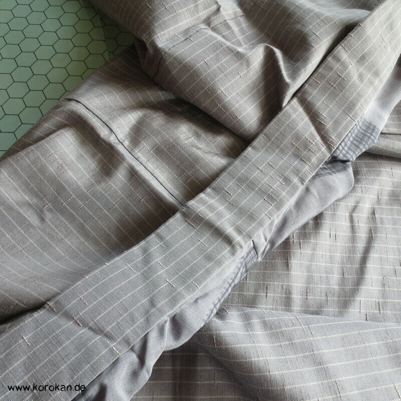 graue Tsumugi Seiden Haori Kimono Jacke