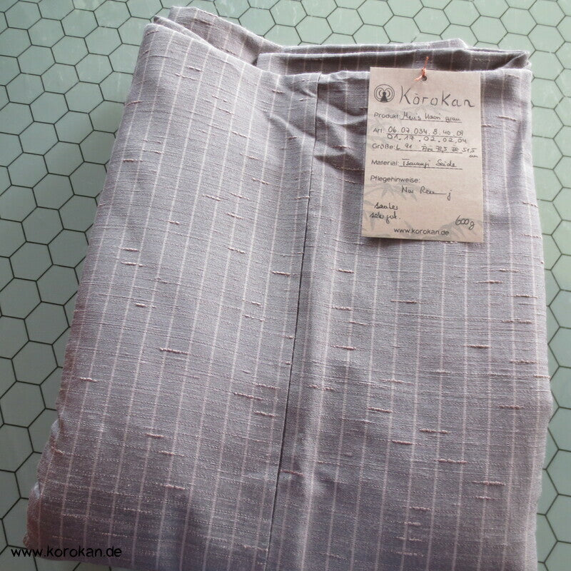 graue Tsumugi Seiden Haori Kimono Jacke