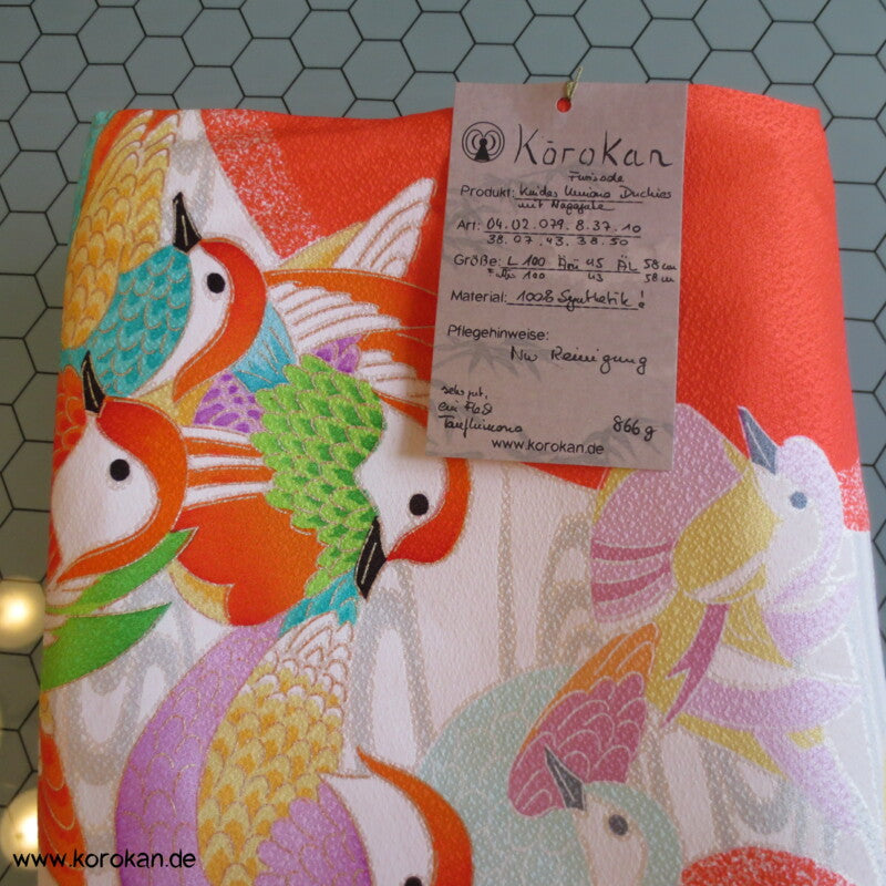 kleine Mädchen Furisode - Prachtkimono, Mandarinenten, Goldstickerei