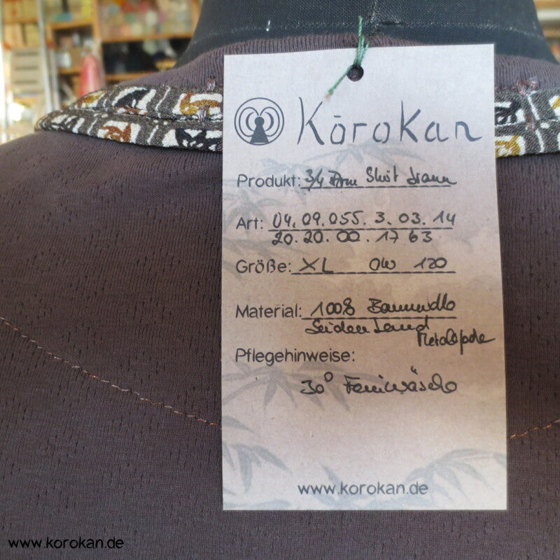 ajour Baumwoll 3/4 Arm T Shirt mit Seidenband Dekoration