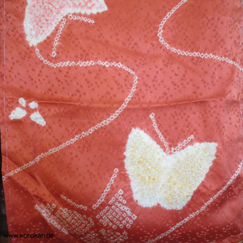 Schmetterlinge im Flug Shibori Seiden Komon Kimono