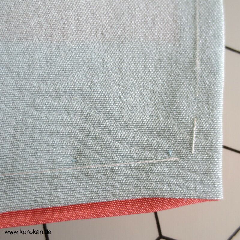 mythische Vögel im Blütenbaum Chu Furisode Seidencrepe Kimono