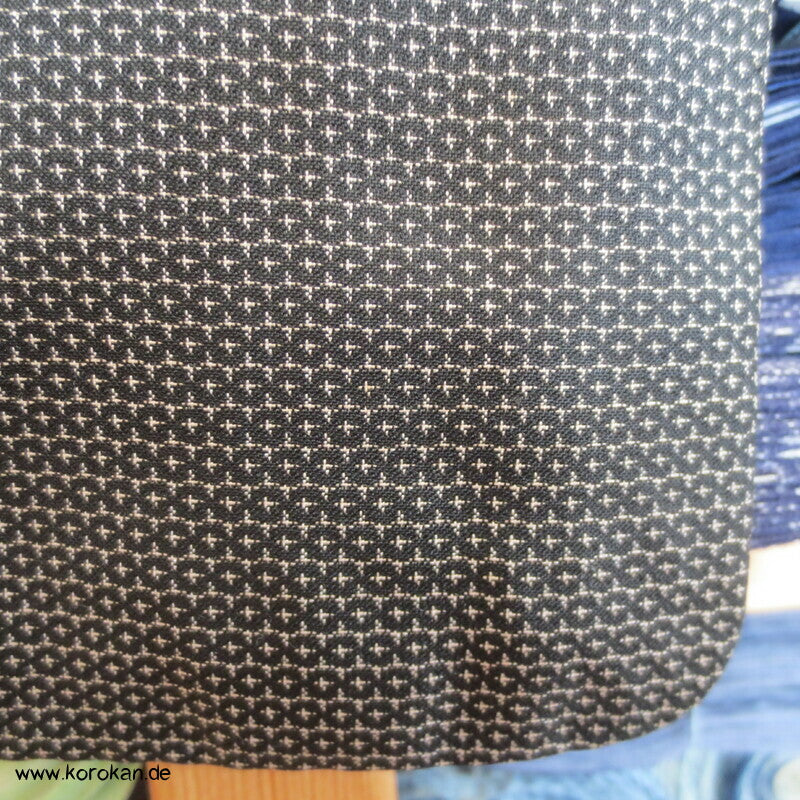 Tsumugi Kasuri Männer Haori Kimono Jacke, Fächerbild im Futter