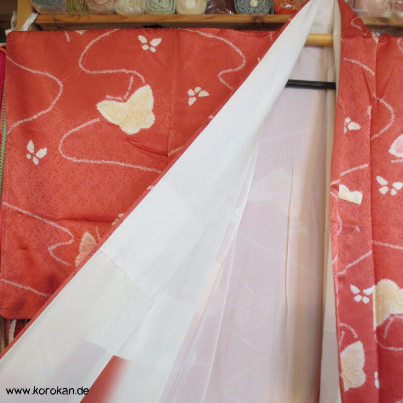 Schmetterlinge im Flug Shibori Seiden Komon Kimono