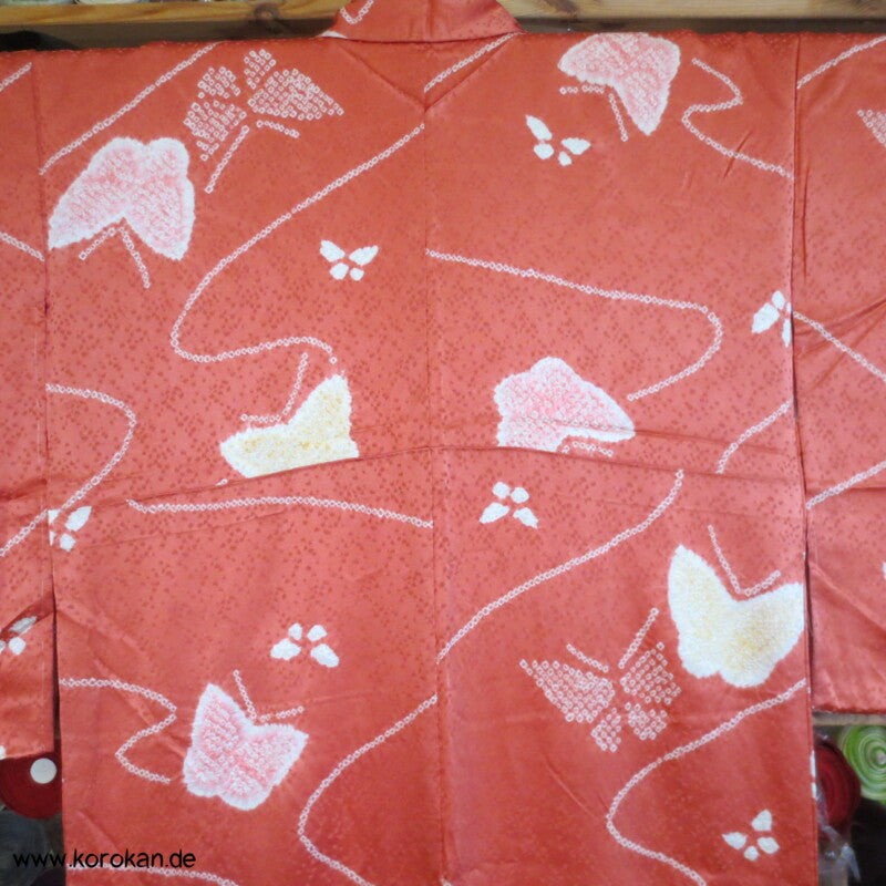 Schmetterlinge im Flug Shibori Seiden Komon Kimono