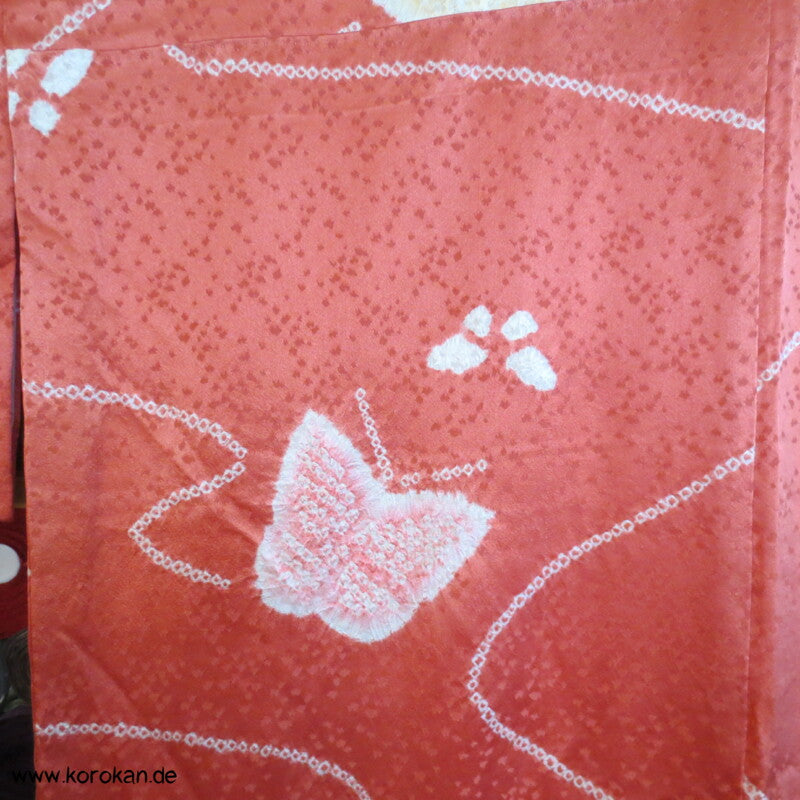 Schmetterlinge im Flug Shibori Seiden Komon Kimono