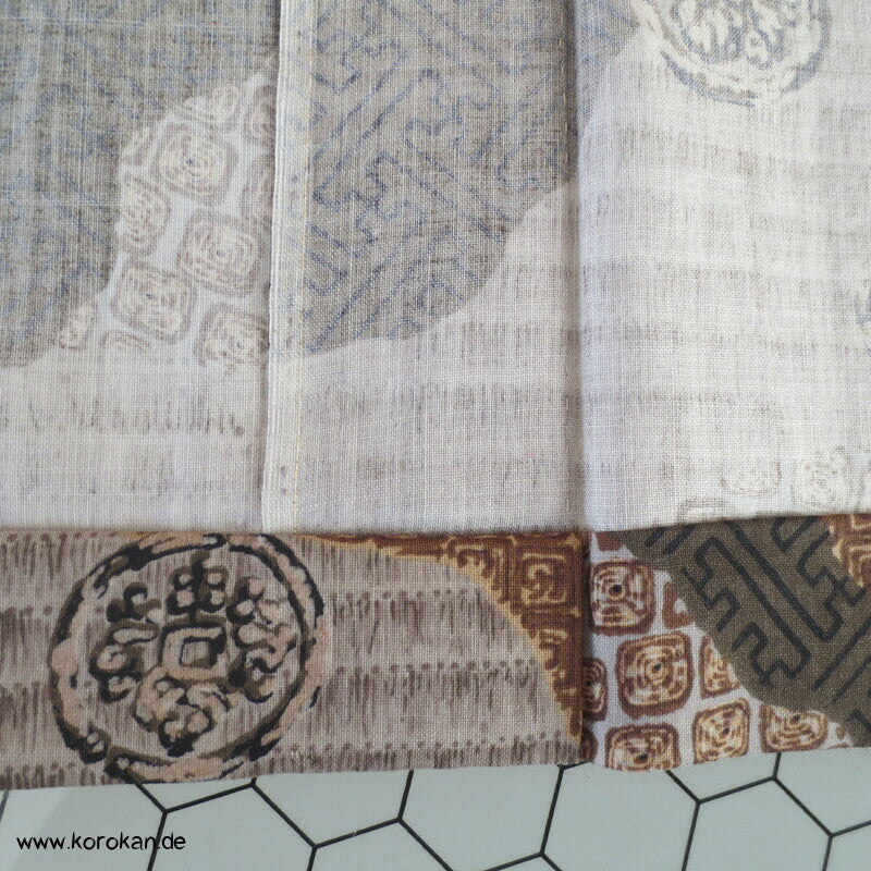 "6" Wollmuslin diagonale Muster Juban