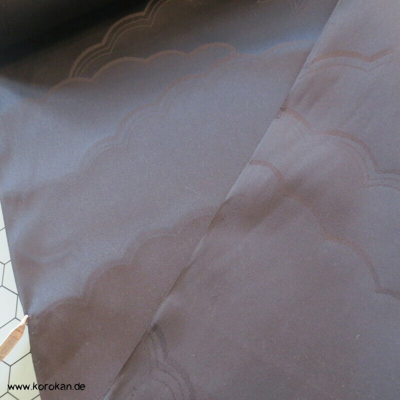 schwarzer Haori Kimono Wolken Damast Seiden Stoff