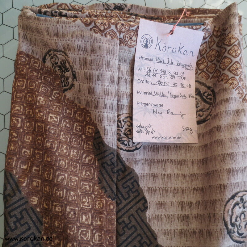 "6" Wollmuslin diagonale Muster Juban