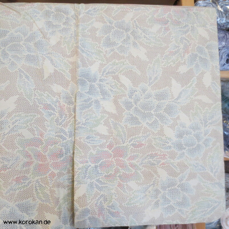 Kasuri Paeonien Tsumugi Seiden Komon Hitoe - ungefütterter Kimono