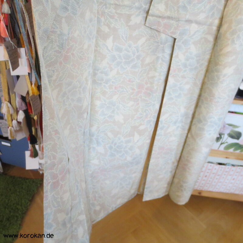 Kasuri Paeonien Tsumugi Seiden Komon Hitoe - ungefütterter Kimono