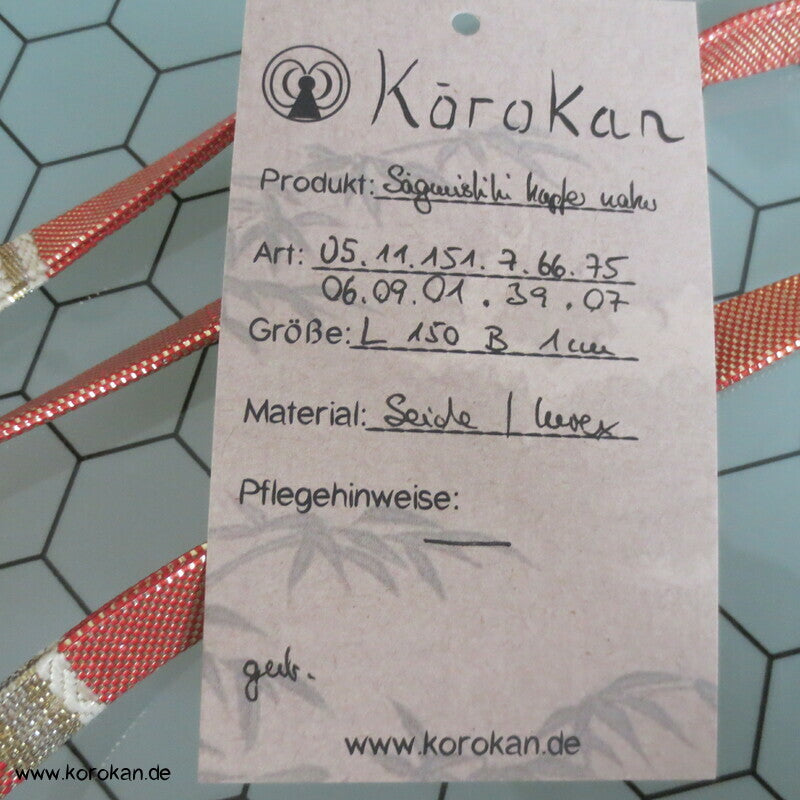 Vintage Obijime, Seidenbrokat, kupfer natur