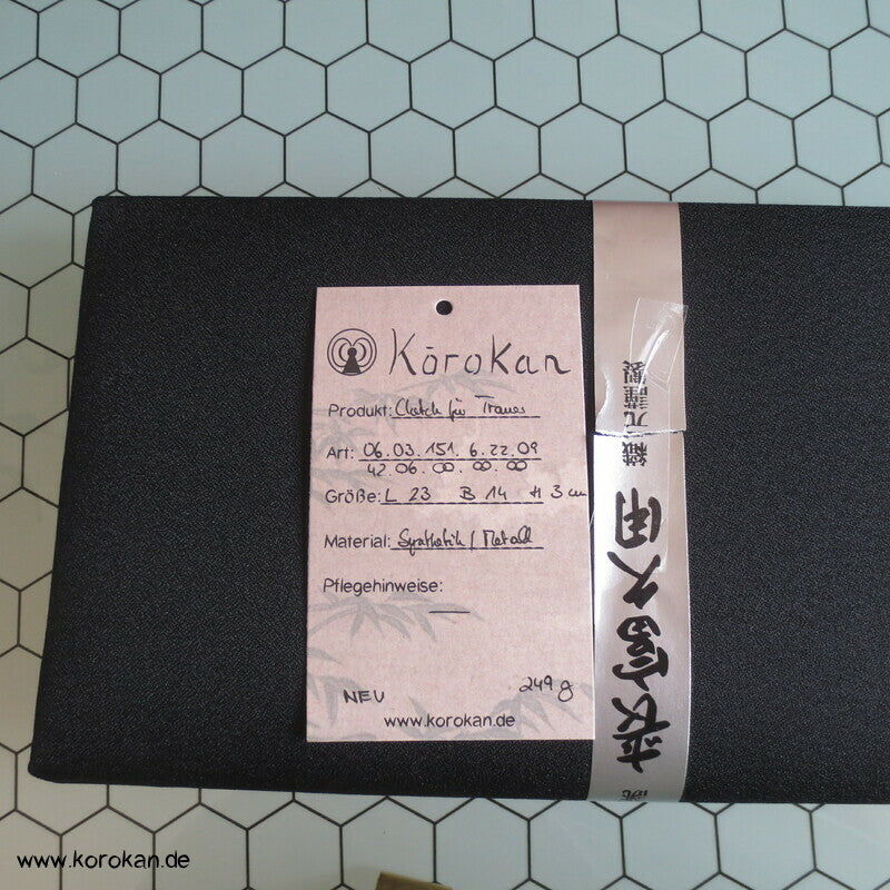 Clutch Tasche für Kimono, schlicht schwarz