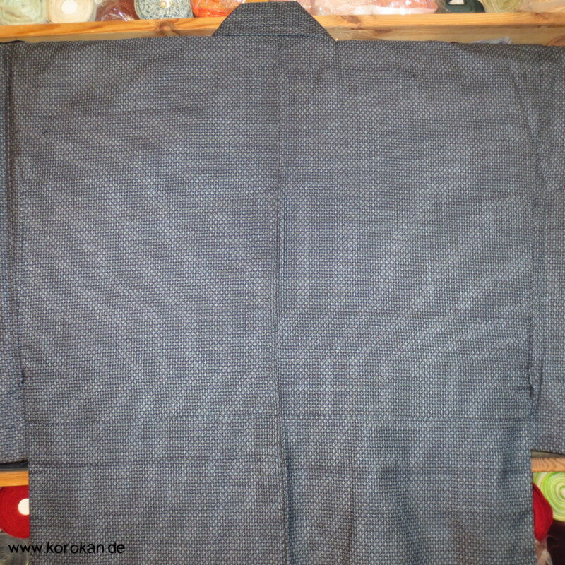 dunkelblau fein gemusterter Seiden Kimono