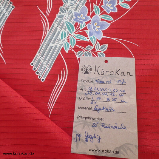 rote Rho gewebte Noren Vorhänge, Blumenbambusfloß