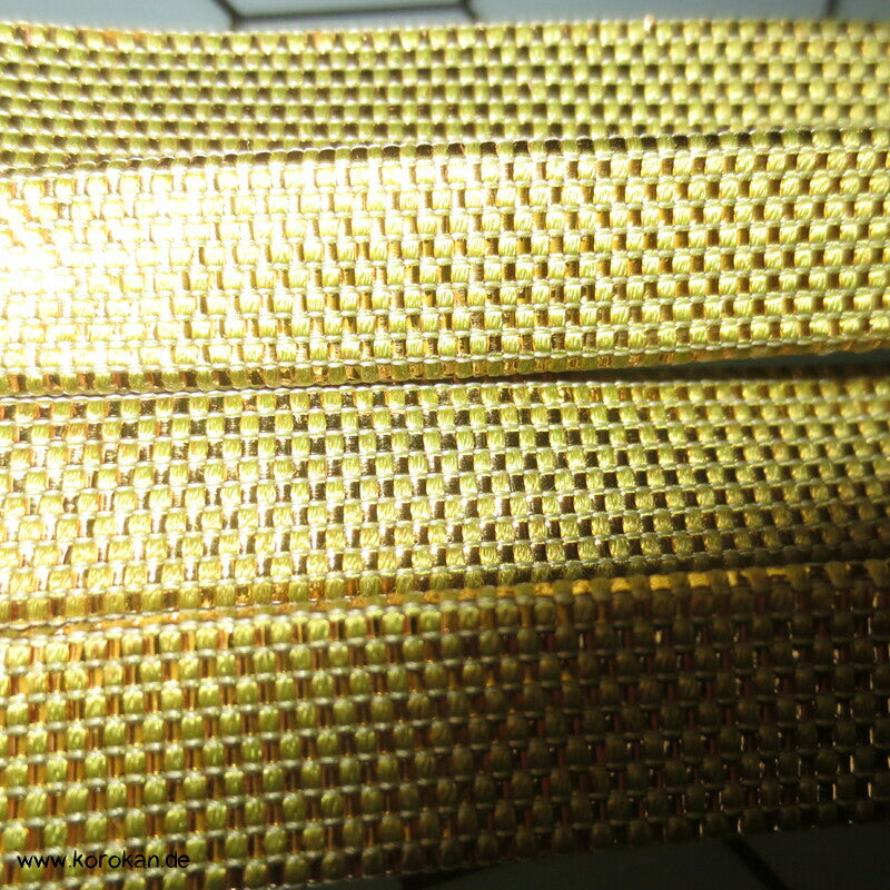 Vintage Saganishiki Obijime, goldener Seidenbrokat