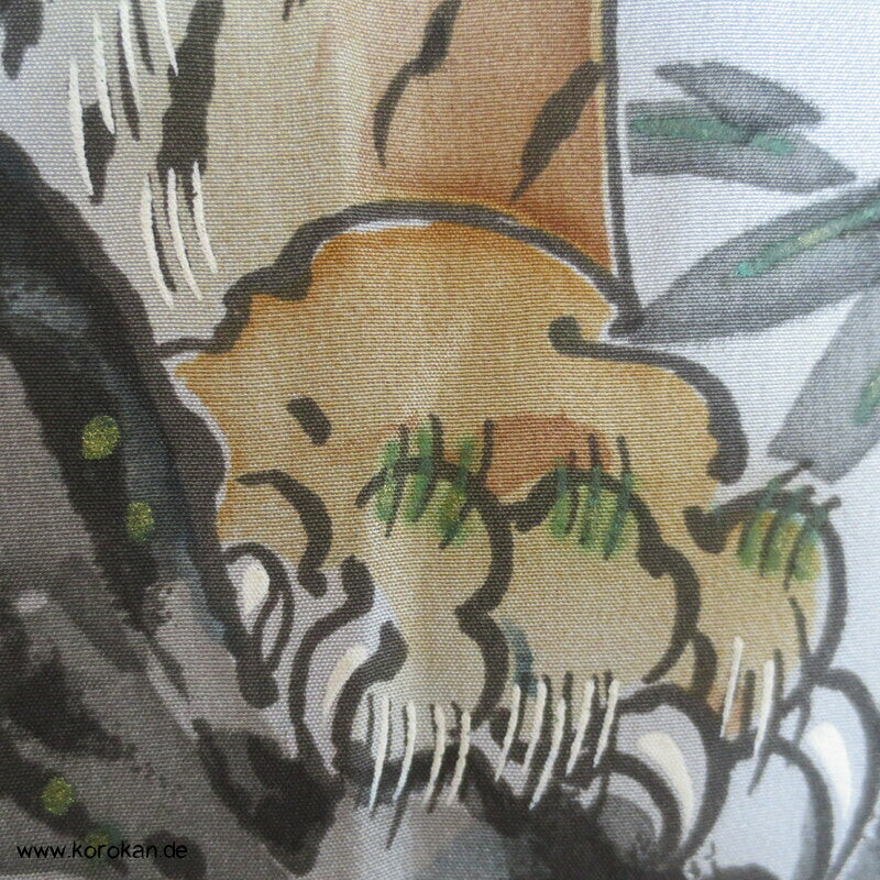 Tiger im Bambus handgemalt Fushi Tsumugi Haori