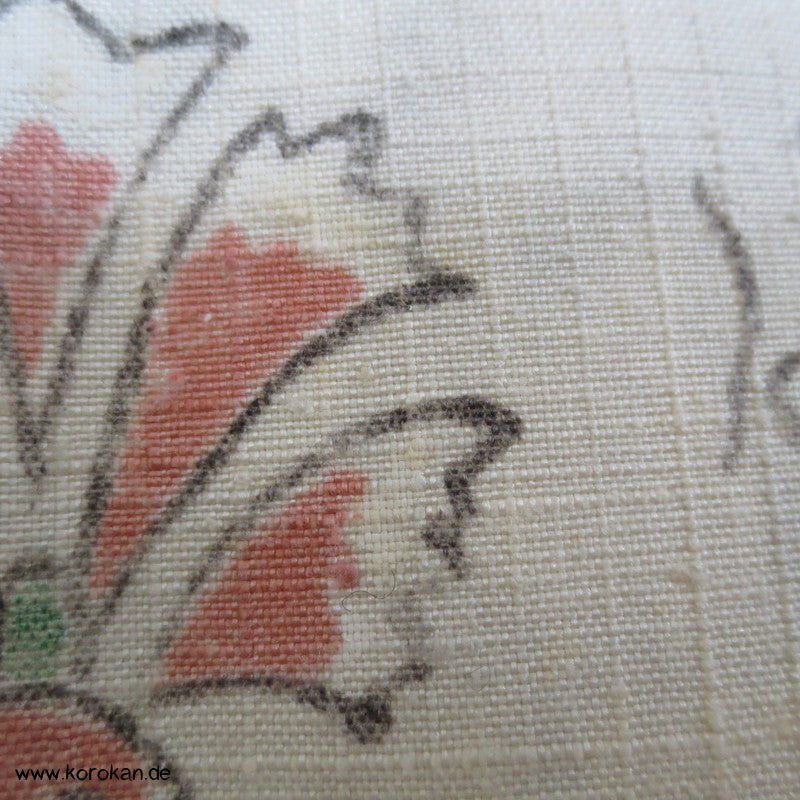 japanischer gedrucktes Bingata Tsumugi Seiden Kimono