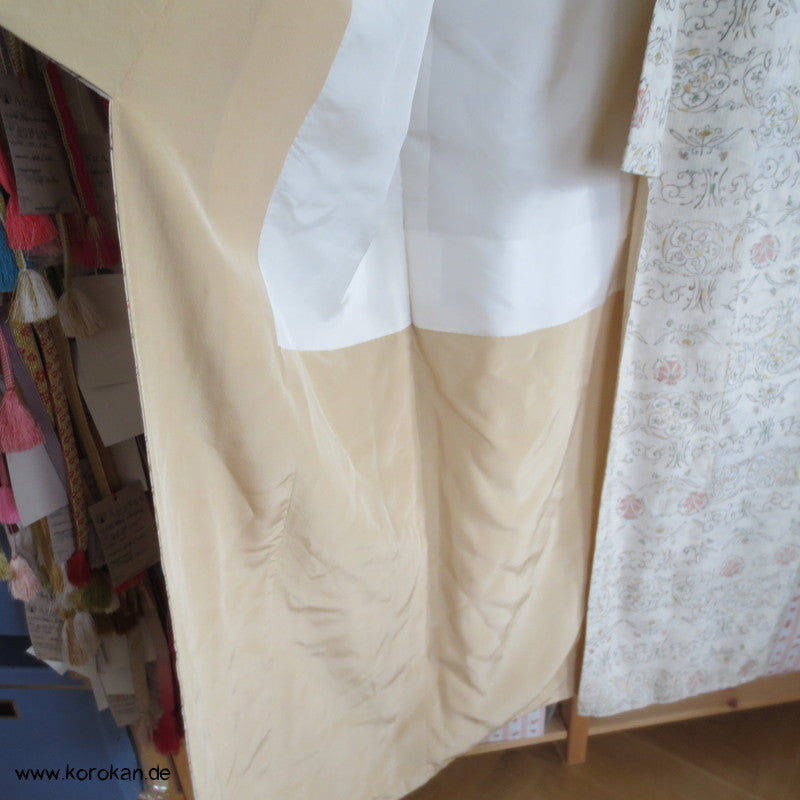 japanischer gedrucktes Bingata Tsumugi Seiden Kimono