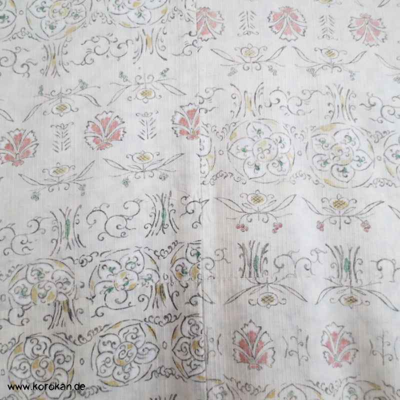 japanischer gedrucktes Bingata Tsumugi Seiden Kimono