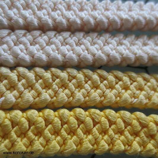 gelb Farbverlauf mit bunten Troddeln Obijime, Seide