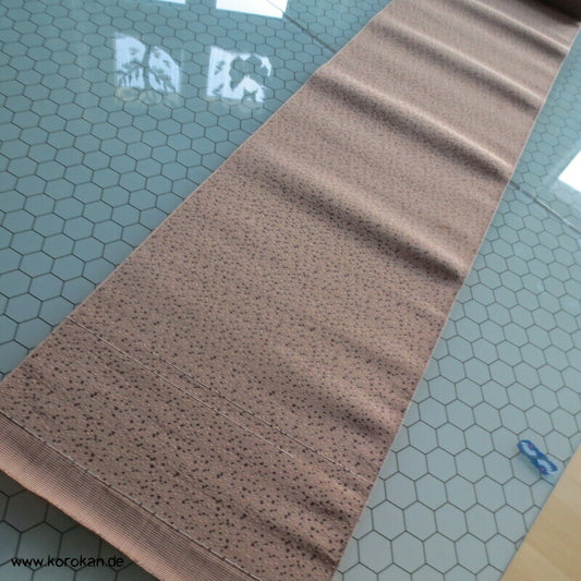 Schneegestöber brauner Seidenrips Hanhaba Obi Stoff