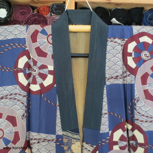 Genji Räder, Segaiha Wellen Juban Kimono Seidencrepe