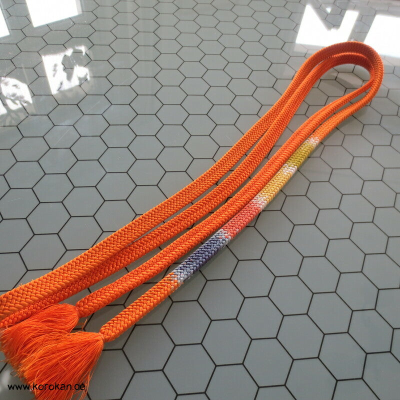 orange bunter Abschnitt Obijime, Seide