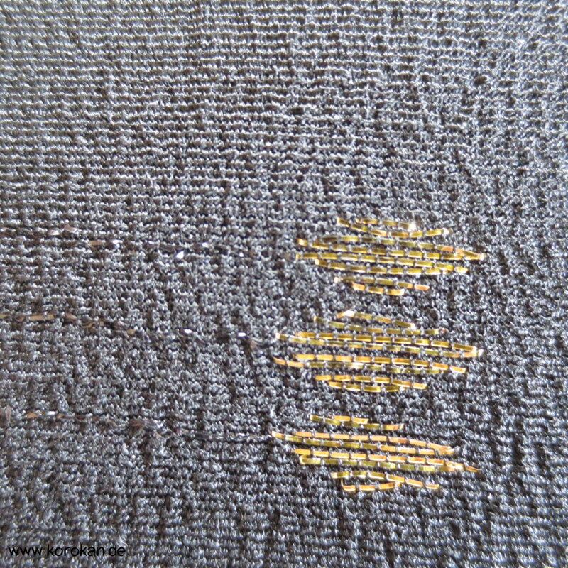 schwarzer Kimono Seiden Jacquard mit Lurex und Urushifäden