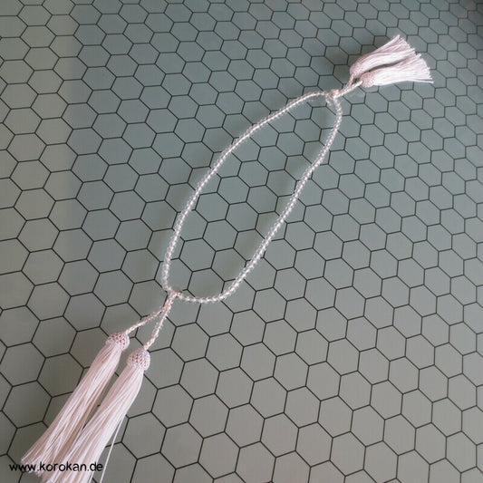 Juzu buddhistische Gebetsperlenkette - weiß, gold