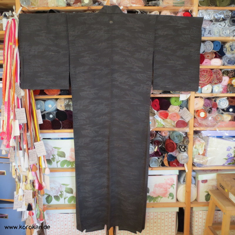 Wellenmuster Hitoe Komon mit feinem Omeshi Jacquard