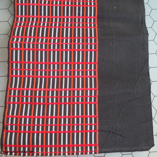 rotes Karo auf schwarz Seiden Hanhaba Obi