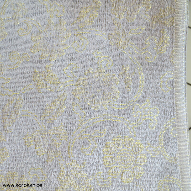 fliederfarbener Omeshi Jacquard Stoffrest japanische Seide