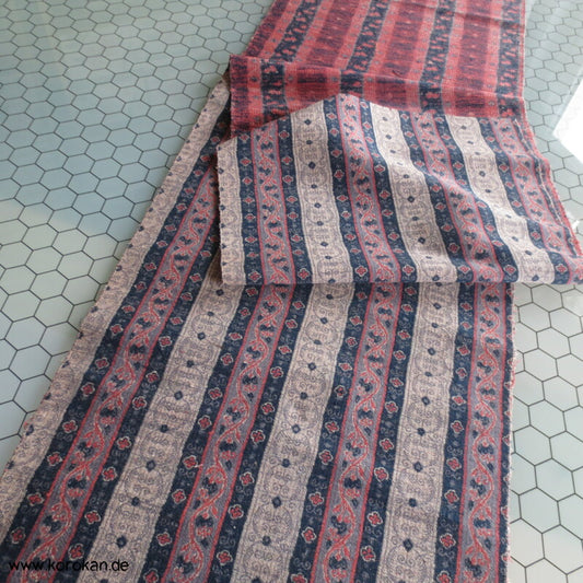 bunte Musterstreifen Jacquard Seiden Obi Stoff