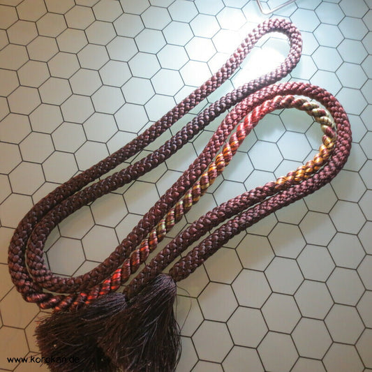 kastanienbraun, bunter Verlauf Kordel Obijime, Seide