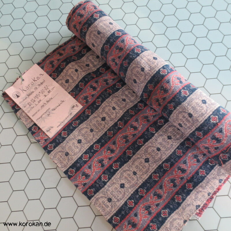 bunte Musterstreifen Jacquard Seiden Obi Stoff