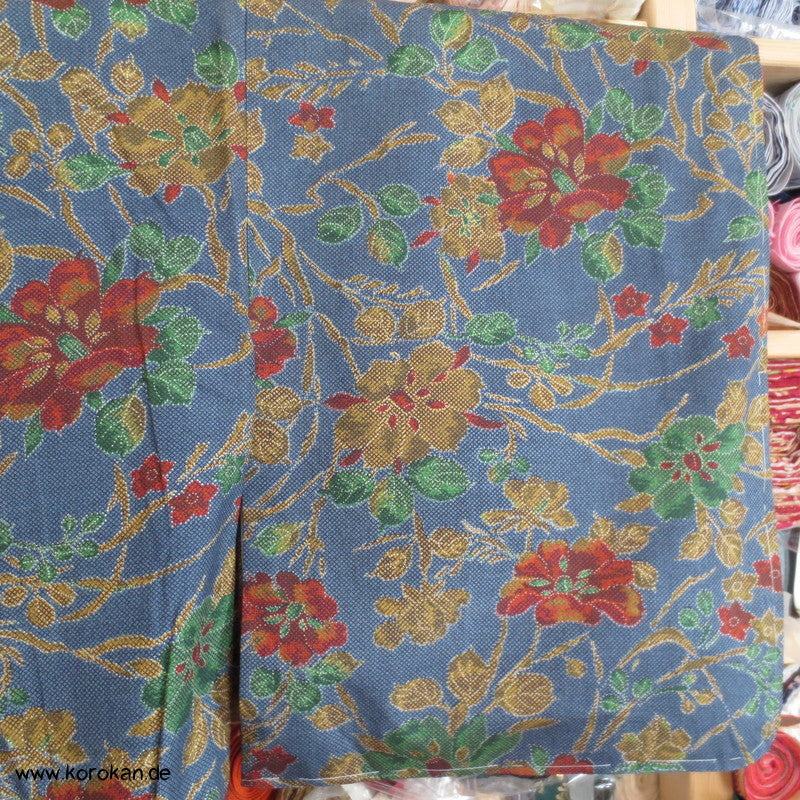 Blumendruckarabesken Komon Seiden Honan Kimono
