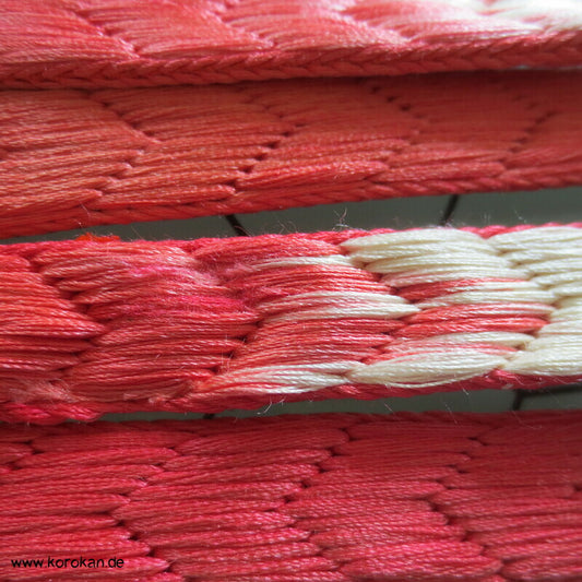 pink apricot Verlauf mit weiß Obijime, Seide