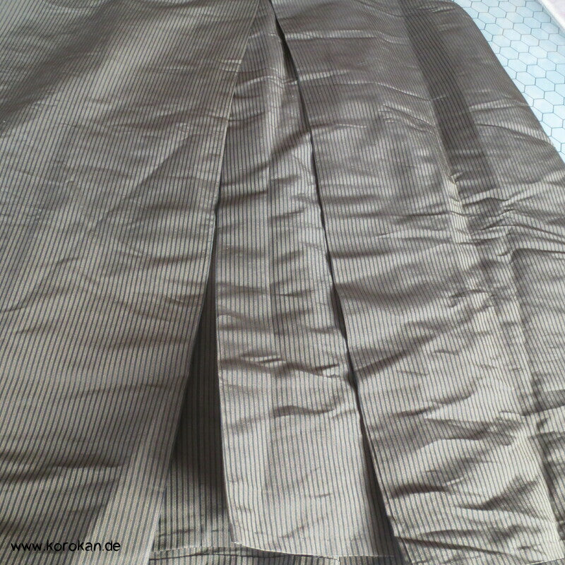 cognac schwarz Streifen Seiden Hakama - Andon